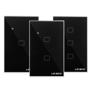 Lasco WiFi Glass Wall Switches Black