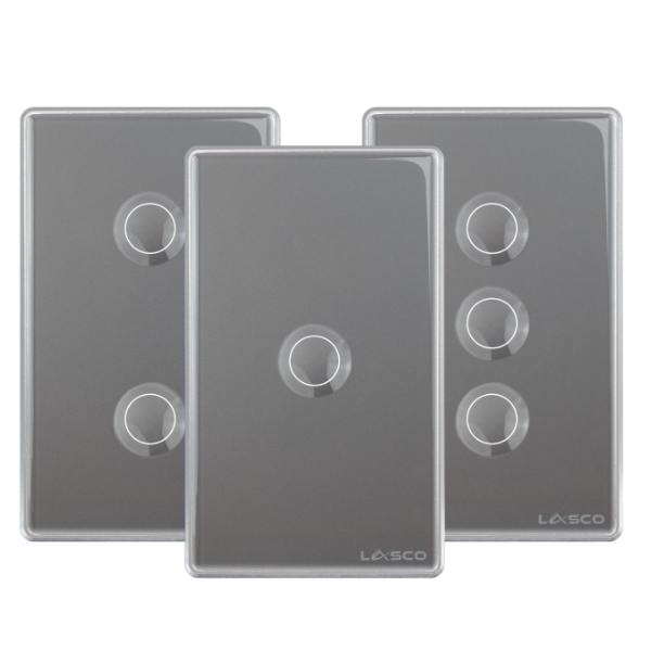 Lasco Wifi Glass Switch Framed Concave Button 1/2/3 GANG (Black, White, Gray) - Image 3