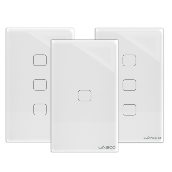 Lasco Wifi Glass Switch Frameless Flat Button 1/2/3 GANG (Black,White, Gray) - Image 2