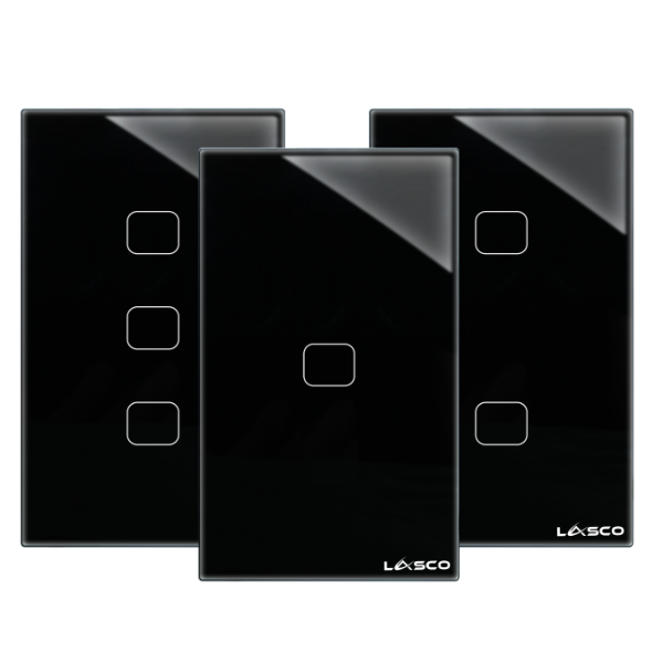 Lasco Wifi Glass Switch Frameless Flat Button 1/2/3 GANG (Black,White, Gray)